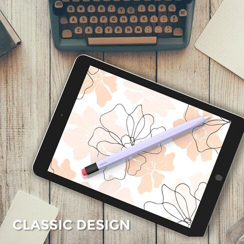غطاء سيليكون مزدوج اللون لقلم iPad من LOVE MEI متوافق مع حافظة Apple Pencil الجيل الأول، متوافق مع الشحن المغناطيسي وغطاء حماية من السيليكون بنقرة مزدوجة (أرجواني) in Saudi Arabia