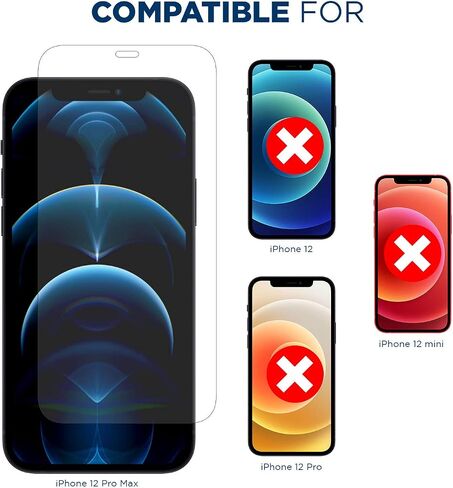 Tech Armor Screen Protector for iPhone 16 Pro Max - Ballistic Tempered Glass, Case Friendly, Sensor Protection, HD, 9H Hardness, 3 Pack + Bonus Camera Lens Protector in Kuwait