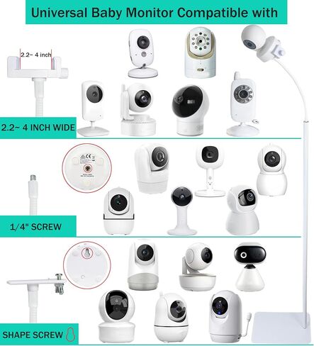 GUCHO Baby Monitor Mount Floor Stand Holder Compatible with Infant Optics DXR-8 Pro,Nanit Pro,UKSUP,Vtech,VAVA,Owlet Cam 1 Baby Monitor, Adjustable Universal Baby Monitor Mount in Saudi Arabia
