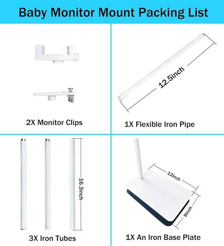 GUCHO Baby Monitor Mount Floor Stand Holder Compatible with Infant Optics DXR-8 Pro,Nanit Pro,UKSUP,Vtech,VAVA,Owlet Cam 1 Baby Monitor, Adjustable Universal Baby Monitor Mount in Saudi Arabia