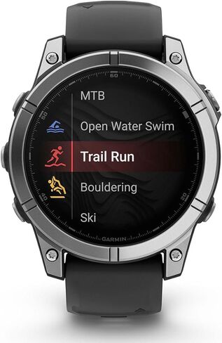 حزمة الساعة الذكية Garmin Fenix ​​E (رمادي داكن/أسود) متعددة الرياضات بنظام تحديد المواقع العالمي (GPS) - شاشة AMOLED، عمر بطارية طويل الأمد، تمارين القوة مع شاحن محمول PlayBetter وواقيات شاشة عالية الدقة in Kuwait