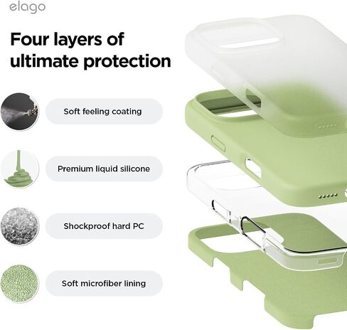 elago Compatible with iPhone 16 Pro Case, Premium Liquid Silicone Case, Full Body Protective Cover, Shockproof, Slim Phone Case, Anti-Scratch Soft Microfiber Lining, 6.3 inch (Stone) in Saudi Arabia