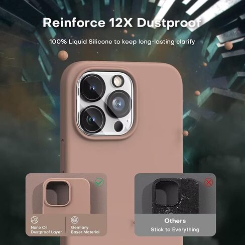 TOCOL [جراب 5 في 1 لهاتف iPhone 13 Pro Max، مع عبوتين واقي شاشة + عبوتين واقي عدسة الكاميرا، جراب هاتف نحيف من السيليكون السائل 6.7 بوصة، [مضاد للخدش] [حماية من السقوط]، بني فاتح in Saudi Arabia