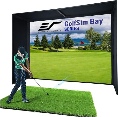 شاشات Elite GolfSim DIY، شاشة عرض تأثير مقاس 10 × 10 بوصة لشاشة محاكاة الجولف/الرياضات المتعددة مع حلقات معدنية. التعبئة المطوية، DIY10X10-IPW1145-F in Kuwait