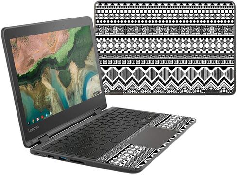 MightySkins Skin Compatible With Lenovo 300e Chromebook 11.6" (2018) - Turquoise Tribal | Protective, Durable, and Unique Vinyl wrap cover | Easy To Apply, Remove, and Change Styles | Made in the USA in Saudi Arabia