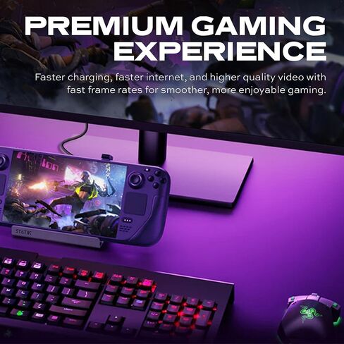 Statik UltraHub 6 في 1 USB C Docking Station Hub، قاعدة شحن بخار 100 واط للكمبيوتر، MacBook، الكمبيوتر المحمول والشاشات المتعددة، قاعدة USBC عالمية مع منفذي HDMI، USB-C، 3 منافذ USB 3.0 وطاقة 60 هرتز in Kuwait