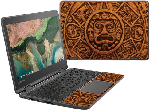 MightySkins Skin Compatible With Lenovo 300e Chromebook 11.6" (2018) - Turquoise Tribal | Protective, Durable, and Unique Vinyl wrap cover | Easy To Apply, Remove, and Change Styles | Made in the USA in Saudi Arabia