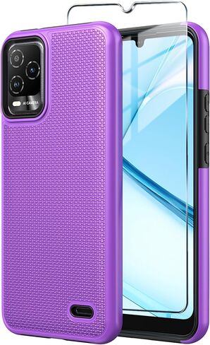 حافظة هاتف BLU View 5 Pro مع واقي شاشة من الزجاج المقوى، غطاء حماية مزدوج الطبقات عالي التحمل ضد الصدمات لهاتف BLU View 5 Pro (أخضر داكن) in Kuwait