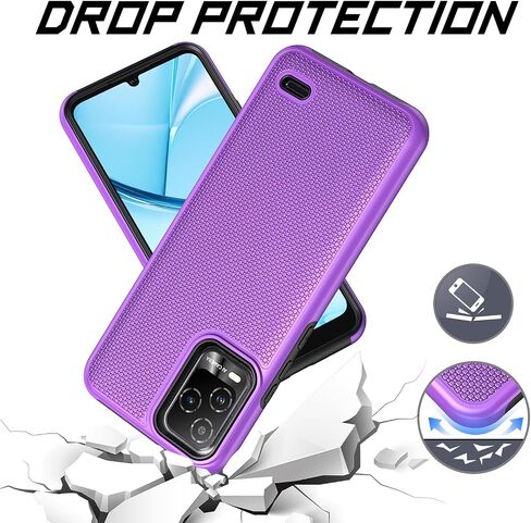 حافظة هاتف BLU View 5 Pro مع واقي شاشة من الزجاج المقوى، غطاء حماية مزدوج الطبقات عالي التحمل ضد الصدمات لهاتف BLU View 5 Pro (أخضر داكن) in Kuwait
