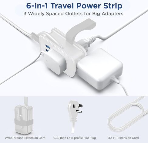 Uncaged Ergonomics Cruise Approved Power Strip Charging Station (Black) in Saudi Arabia