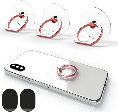 Transparent Phone Ring Holder Grip Tomorotec 360 Degree Free Rotation, Clear Cell Phone Finger Ring Kick-Stand Compatible with iPhone 14 13 12 X Plus, Galaxy S23 S22 Edge (Black) in Kuwait