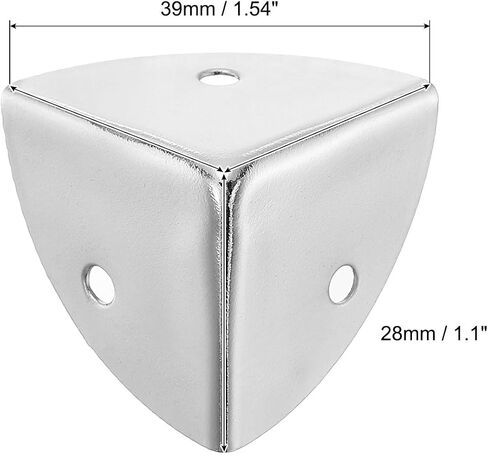 uxcell 8 Pcs Decorative Box Corner Cover, 23mm Metal Edge Guard, Furniture Corner Edges Protector with Screws, Silver in Saudi Arabia