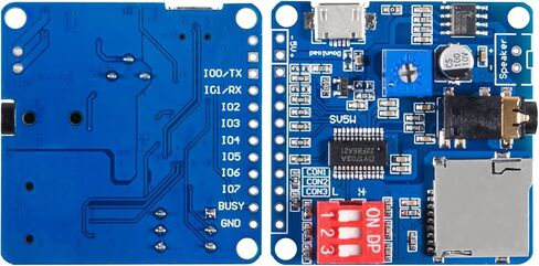 2pcs Voice Playback Module Board MP3 Player Music Voice Module Board, 5W 64MBit Flash Serial Control SD/TF Card IO Trigger UART Serial Adapter Control Playback Module DY-SV5W in Saudi Arabia