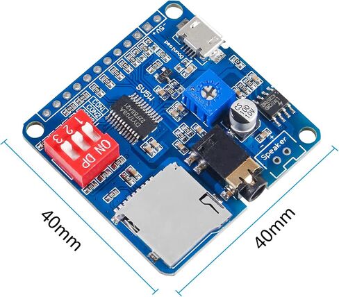2pcs Voice Playback Module Board MP3 Player Music Voice Module Board, 5W 64MBit Flash Serial Control SD/TF Card IO Trigger UART Serial Adapter Control Playback Module DY-SV5W in Saudi Arabia