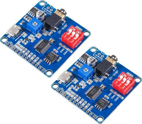 2pcs Voice Playback Module Board MP3 Player Music Voice Module Board, 5W 64MBit Flash Serial Control SD/TF Card IO Trigger UART Serial Adapter Control Playback Module DY-SV5W in Saudi Arabia