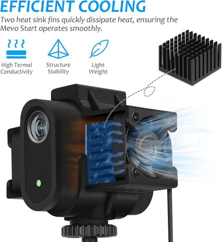 حامل ملحق مبرد لـ Mevo Start - مراوح مزدوجة و3 إعدادات للسرعة - حافظ على برودة الكاميرا في الطقس الحار - المبرد فقط، الكاميرا والحامل المغناطيسي غير متضمنين in Kuwait
