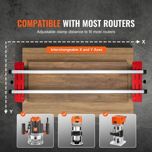VEVOR Router Sled، 60 بوصة، محمولة وسهلة لضبط رقصة تسطيح البلاطة، مزلجة توجيه النجارة DIY لألواح التسطيح، دليل لوح تهزهز آلة تخطيط التشذيب لتسطيح الخشب المنزلي DIY (بدون لوحة) in Saudi Arabia