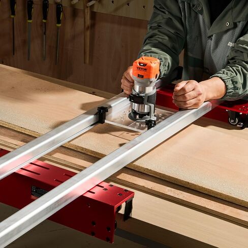 VEVOR Router Sled، 60 بوصة، محمولة وسهلة لضبط رقصة تسطيح البلاطة، مزلجة توجيه النجارة DIY لألواح التسطيح، دليل لوح تهزهز آلة تخطيط التشذيب لتسطيح الخشب المنزلي DIY (بدون لوحة) in Saudi Arabia
