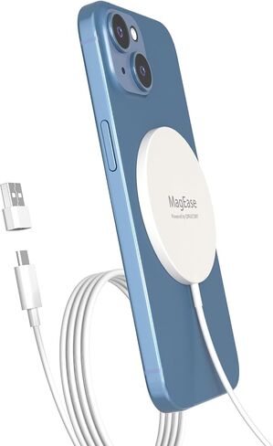 Magnetic Wireless Charger,MagEase 15W Wireless Charger mag~Safe Compatible with iPhone 16/15/14/13/12, AirPods 3/2/Pro/Pro2 and Samsung S24 Ultra, 5 Ft Cord, USB-C/A Plugs & mag~Safe Ring,Starry Grey in Saudi Arabia