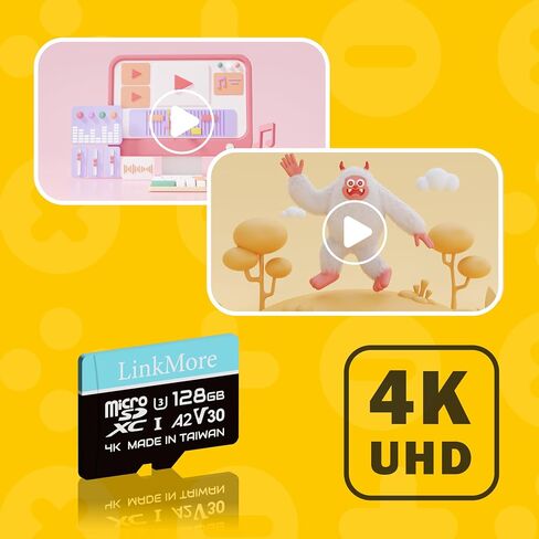 LinkMore 128GB Gaming Micro SDXC Card, A2, UHS-I, U3, V30, Class 10, Read Speed Up to 160 MB/s, Write Speed Up to 100 MB/s, SD Adapter Included (XV23 PRO) in Kuwait