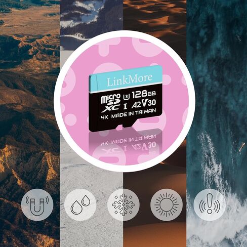 LinkMore 128GB Gaming Micro SDXC Card, A2, UHS-I, U3, V30, Class 10, Read Speed Up to 160 MB/s, Write Speed Up to 100 MB/s, SD Adapter Included (XV23 PRO) in Kuwait