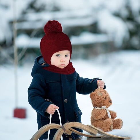 Hicdaw 6PCS Hats and Gloves for Toddlers Hat Gloves Set Baby Winter Hat Scarf Gloves Set Gift for Kid in Saudi Arabia