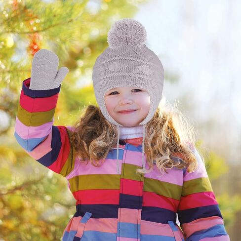 Hicdaw 6PCS Hats and Gloves for Toddlers Hat Gloves Set Baby Winter Hat Scarf Gloves Set Gift for Kid in Saudi Arabia