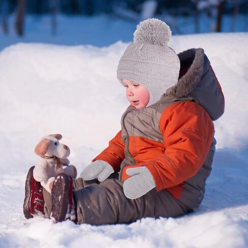 Hicdaw 6PCS Hats and Gloves for Toddlers Hat Gloves Set Baby Winter Hat Scarf Gloves Set Gift for Kid in Saudi Arabia