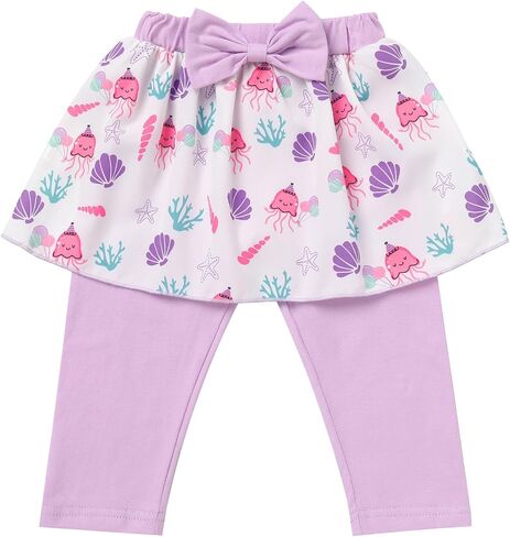IBTOM CASTLE Baby Girls 1st Birthday Outfits Strawberry/Rainbow/Mermaid/Cow Romper Skirted Leggings with Headband 3pcs Set in Kuwait