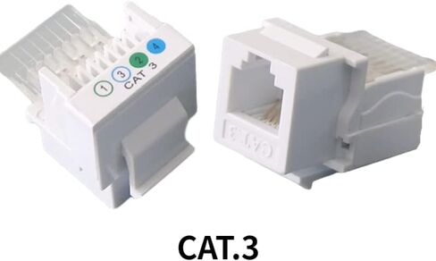 10 محولات مقبس الهاتف RJ11 CAT3 موديل 110 IDC 6P4C وحدات موصل (من الأم إلى الأم RJ11، أبيض) in Kuwait