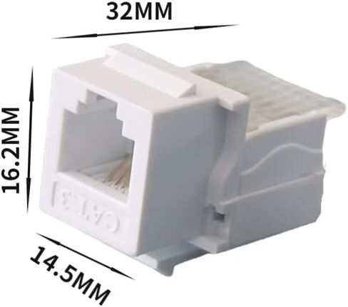 10 محولات مقبس الهاتف RJ11 CAT3 موديل 110 IDC 6P4C وحدات موصل (من الأم إلى الأم RJ11، أبيض) in Kuwait