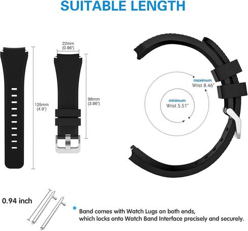 سوار Lamshaw المتوافق مع Garmin Forerunner 965، أشرطة بديلة كلاسيكية من السيليكون متوافقة مع Garmin Forerunner 965 / Forerunner 265 46 مم للساعة الذكية in Kuwait