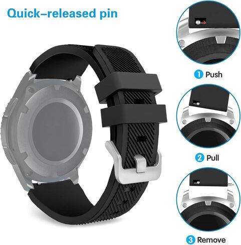 سوار Lamshaw المتوافق مع Garmin Forerunner 965، أشرطة بديلة كلاسيكية من السيليكون متوافقة مع Garmin Forerunner 965 / Forerunner 265 46 مم للساعة الذكية in Kuwait
