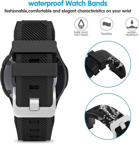 سوار Lamshaw المتوافق مع Garmin Forerunner 965، أشرطة بديلة كلاسيكية من السيليكون متوافقة مع Garmin Forerunner 965 / Forerunner 265 46 مم للساعة الذكية in Kuwait