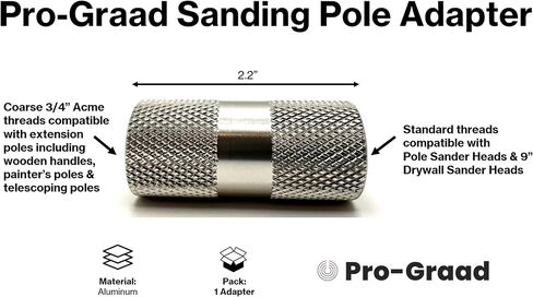 Sanding Pole Adapter, Connect Wood Handles, Painter Pole, Telescopic, Multi Purpose Paint Extension Pole to Drywall Standard Sander Head, Pole Sander Adapter in Kuwait
