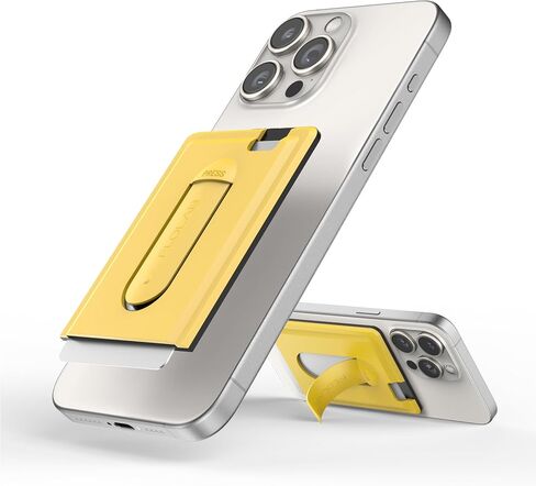 FLOLAB Magnetic Wallet for MagSafe Grip & Magnetic Wallet for iPhone 15/14/13/12: Silicone Card Holder with Secure Grip, Kickstand, Slim Design, Pocket Friendly - Arctic White in Kuwait