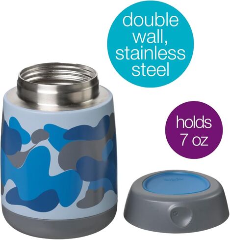 b.box Insulated Food Jar Mini | Small Snack Container for Babies and Kids | Double Wall Stainless Steel | Keeps Food Cold for 6hrs, Warm for 4hrs | (Bear Hugs, 7 oz) in Saudi Arabia