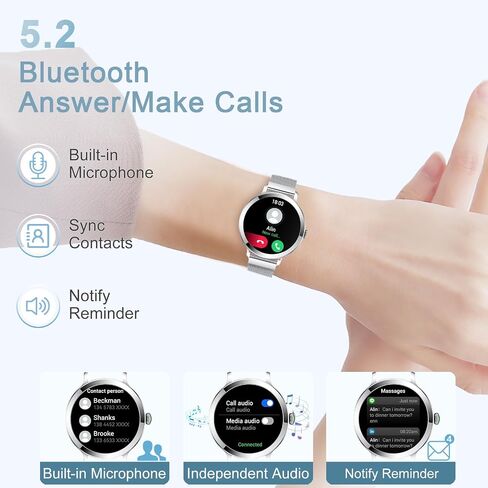 GADIXY Smart Watches for Women (Make/Answer Call), 1.1" AMOLED Small Screen Fitness Tracker 110+ Sports Modes IP68 Step Counter/BP/Heart Rate/Sleep Monitor Smart Watch for Android iOS Gold in Saudi Arabia