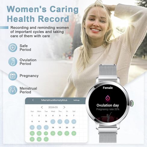 GADIXY Smart Watches for Women (Make/Answer Call), 1.1" AMOLED Small Screen Fitness Tracker 110+ Sports Modes IP68 Step Counter/BP/Heart Rate/Sleep Monitor Smart Watch for Android iOS Gold in Saudi Arabia
