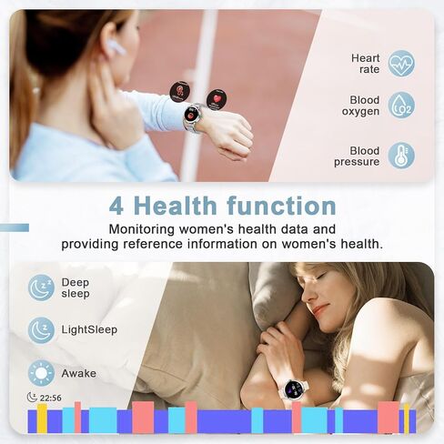 GADIXY Smart Watches for Women (Make/Answer Call), 1.1" AMOLED Small Screen Fitness Tracker 110+ Sports Modes IP68 Step Counter/BP/Heart Rate/Sleep Monitor Smart Watch for Android iOS Gold in Saudi Arabia