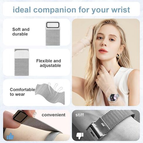 GADIXY Smart Watches for Women (Make/Answer Call), 1.1" AMOLED Small Screen Fitness Tracker 110+ Sports Modes IP68 Step Counter/BP/Heart Rate/Sleep Monitor Smart Watch for Android iOS Gold in Saudi Arabia