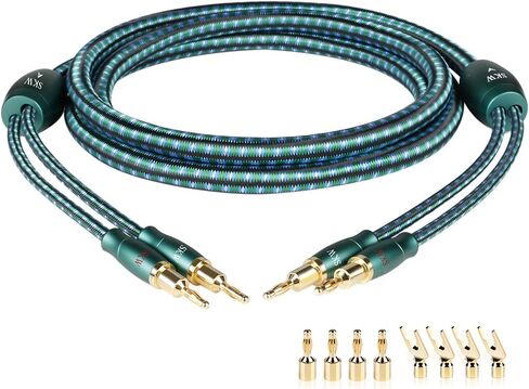 SKW Single Speaker Cable with Convertible Banana and Spade Plugs Entry Level HC Series Cable 10ft/3M (One Cable) in Saudi Arabia