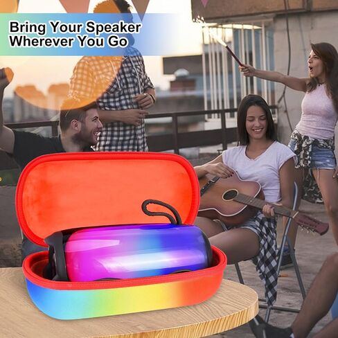 حافظة محمولة لمكبر الصوت JBL Pulse 5، حقيبة حمل صلبة، حقيبة سفر مقاومة للماء مع حزام كتف ومقبض - أسود in Kuwait
