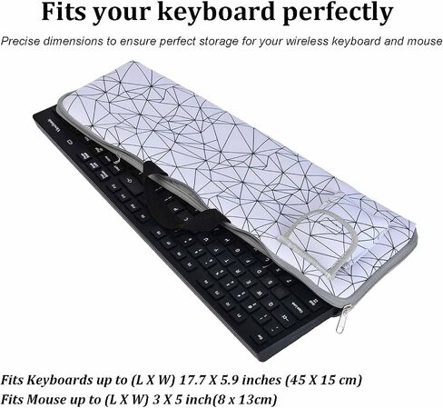 Neoprene Keyboard Carrying Case with Mouse Bag for Logitech MK270 Wireless Keyboard and Mouse Combo-Wireless Keyboard Sleeve (White) in Saudi Arabia