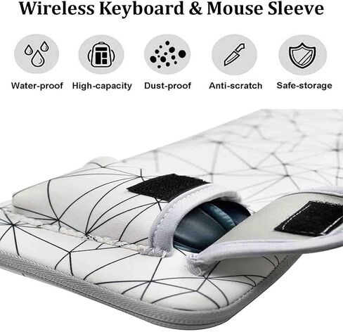 Neoprene Keyboard Carrying Case with Mouse Bag for Logitech MK270 Wireless Keyboard and Mouse Combo-Wireless Keyboard Sleeve (White) in Saudi Arabia