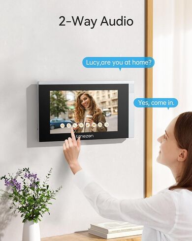 TMEZON WiFi Video Intercom System Doorbell with Camera and 7 Inch Monitor IP Wired Video Door Phone 1080P Wired Night Vision,No Monthly Fees, Support Remote Unlock Door Release,Snapshot, Tuya in Saudi Arabia