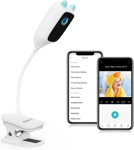 جهاز مراقبة الطفل مع كاميرا وشاشة xiaovv ROSH B2B يدعم عينات كاميرا Lollipop Baby Camera 3MP للكشف عن البكاء للرؤية الليلية وكاميرا WiFi دوران 360 درجة، أبيض in Saudi Arabia