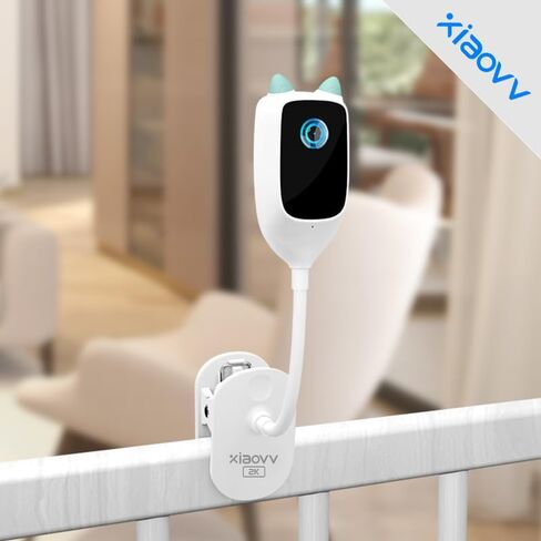 جهاز مراقبة الطفل مع كاميرا وشاشة xiaovv ROSH B2B يدعم عينات كاميرا Lollipop Baby Camera 3MP للكشف عن البكاء للرؤية الليلية وكاميرا WiFi دوران 360 درجة، أبيض in Saudi Arabia