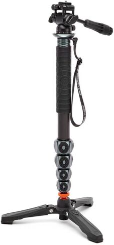 3 أرجل شيء أساطير Alana Superkit من ألياف الكربون Monopod - كاميرا Monopod مناسبة للسفر للمصورين المحترفين ومصوري الفيديو (رمادي معدني) in Saudi Arabia