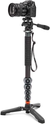 3 أرجل شيء أساطير Alana Superkit من ألياف الكربون Monopod - كاميرا Monopod مناسبة للسفر للمصورين المحترفين ومصوري الفيديو (رمادي معدني) in Saudi Arabia
